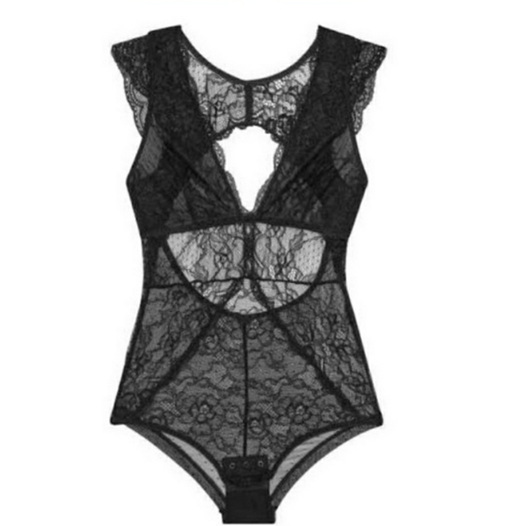 SAM EDELMAN BLACK LACE BODYSUIT - Picture 2 of 2